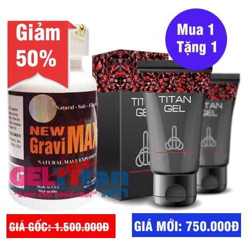 Khuyến mãi Combo khi mua viên uống New Gravimax tăng ngay Gel Titan Nga 