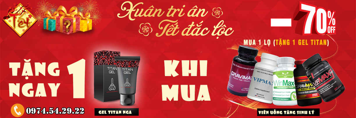 tặng ngay 1 tuyp gel titan khi mua lọ viên uống tăng cường sinh lý